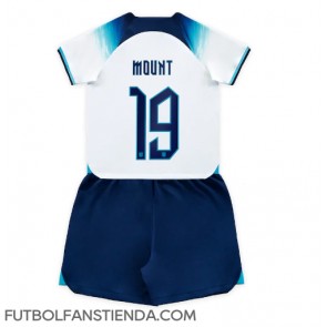 Inglaterra Mason Mount #19 Primera Equipación Niños Mundial 2022 Manga Corta (+ Pantalones cortos)